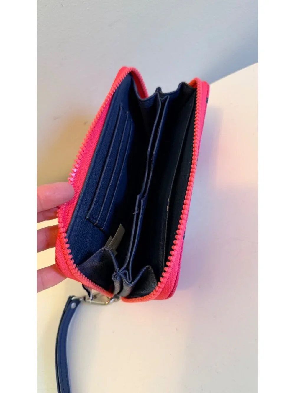 Sloane Ranger Pink & Navy Lobster Print Wristlet Zip Around Wallet Nautical